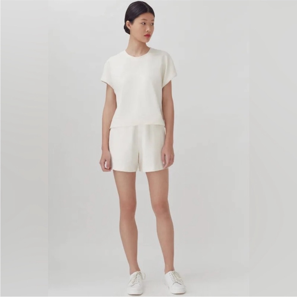 Cuyana French Terry Crop Short Sleeve Top